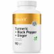Turmeric + Black Pepper + Ginger VEGE 90 Comprimidos – Cúrcuma 95% Curcuminoides + Jengibre y Piperina – OstroVit